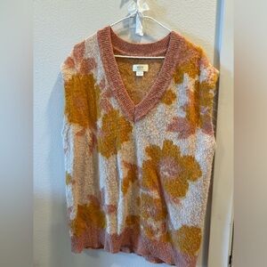 Floral Knit Women's Sweater Vest